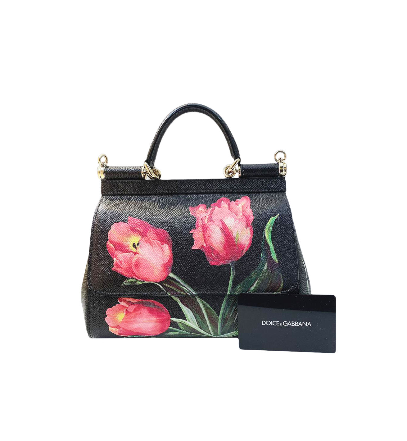 Dolce & Gabbana Small Sicily Bag In Dauphine Leather in Pink