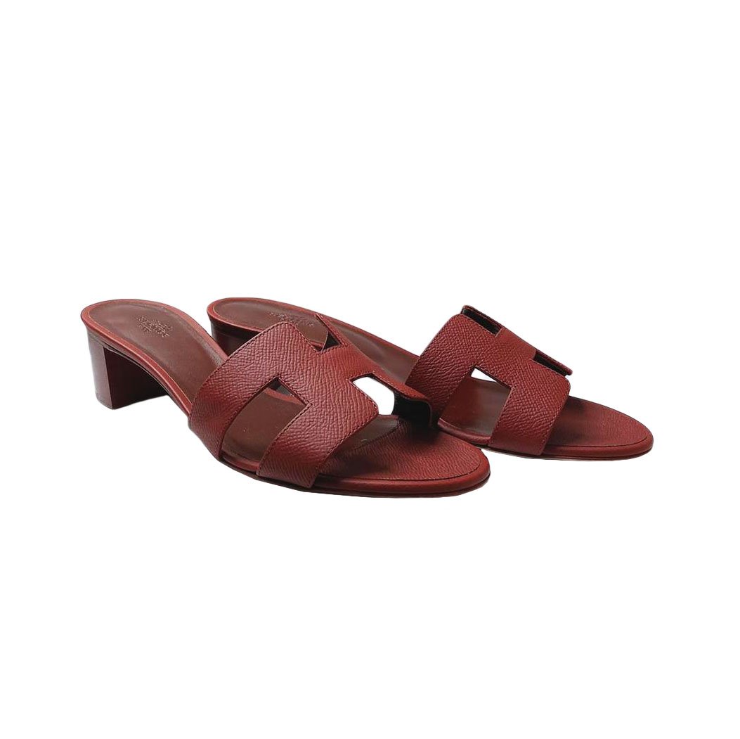 MAROON LEATHER OASIS SANDALS AF15121 522103 - styleforless