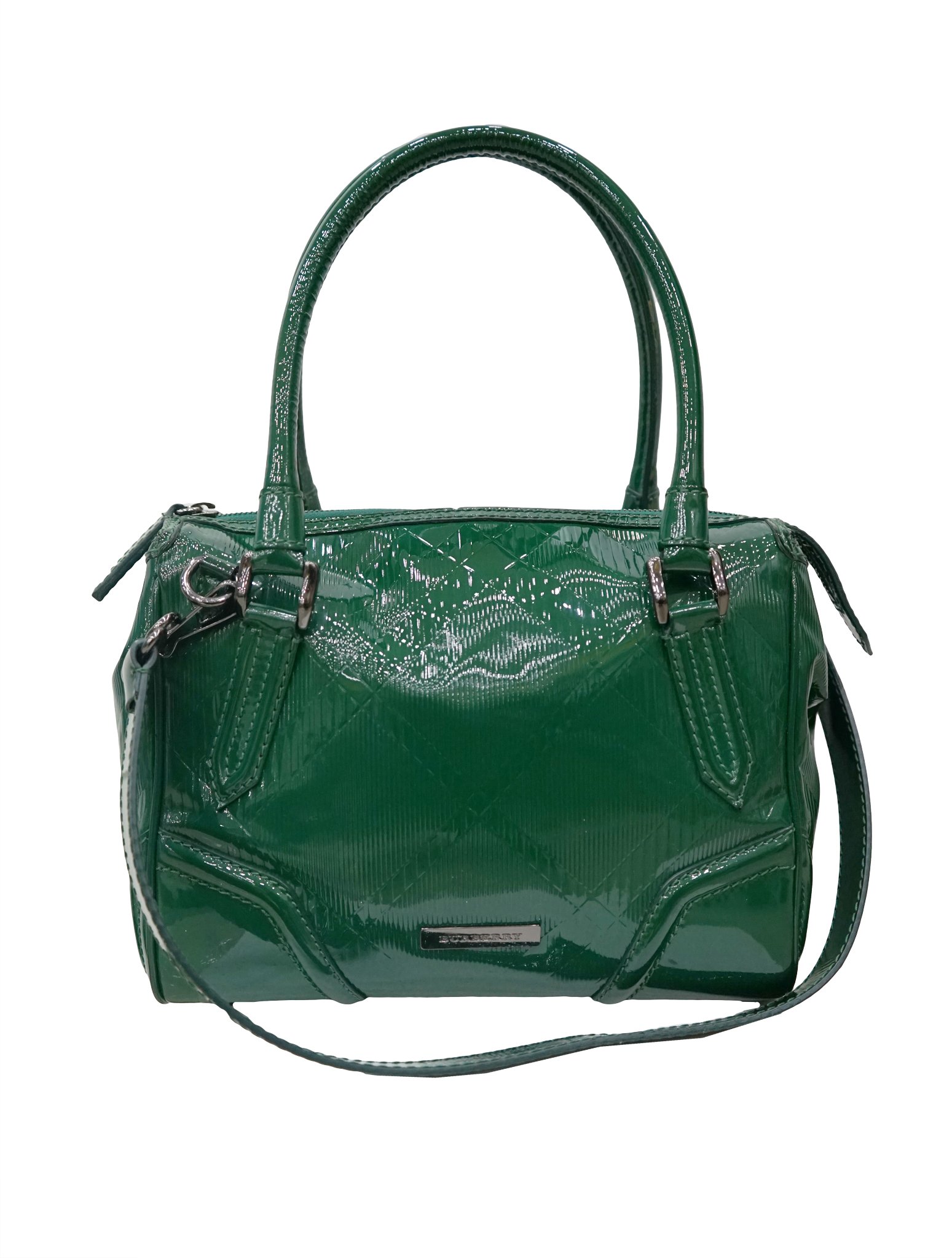 VIRIDIAN GREEN PATENT SATCHEL BAG - styleforless