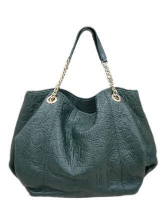 CH Carolina Herrera Green Monogram Leather Audrey Shoulder Bag CH Carolina  Herrera