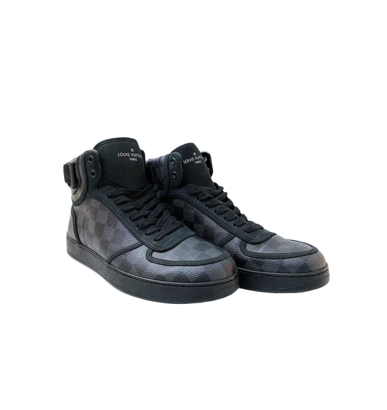 Louis Vuitton, Shoes, Louis Vuitton Rivoli Sneaker High Top Damier  Graphite Mens Boot Authentic