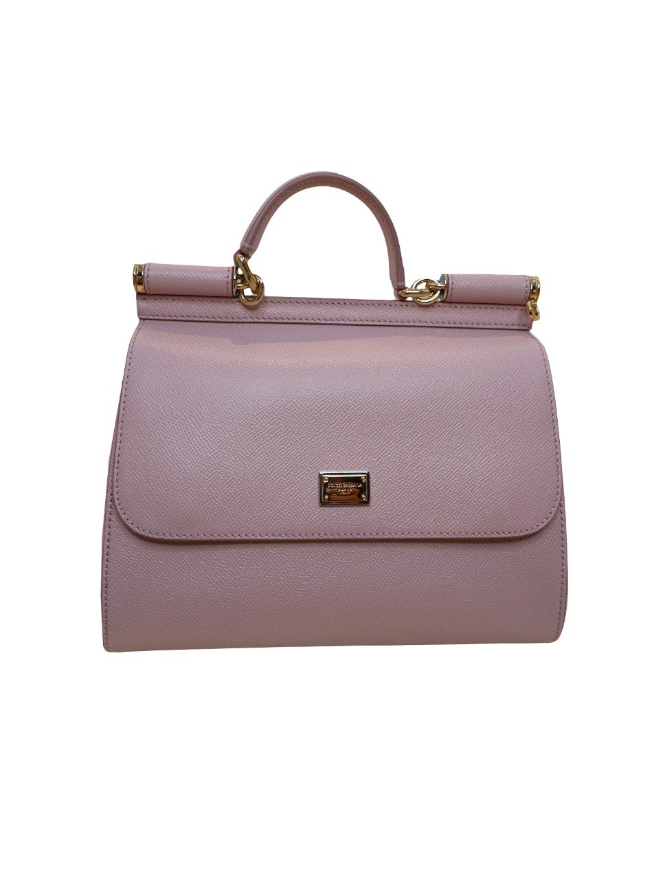 Dolce & Gabbana Small Sicily Bag In Dauphine Leather in Pink