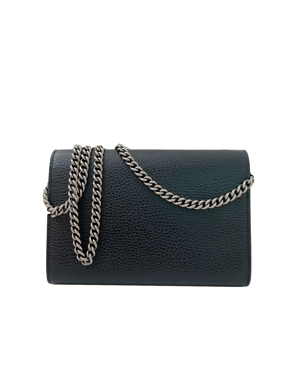 BLACK LEATHER DIONYSUS MINI CHAIN BAG - styleforless