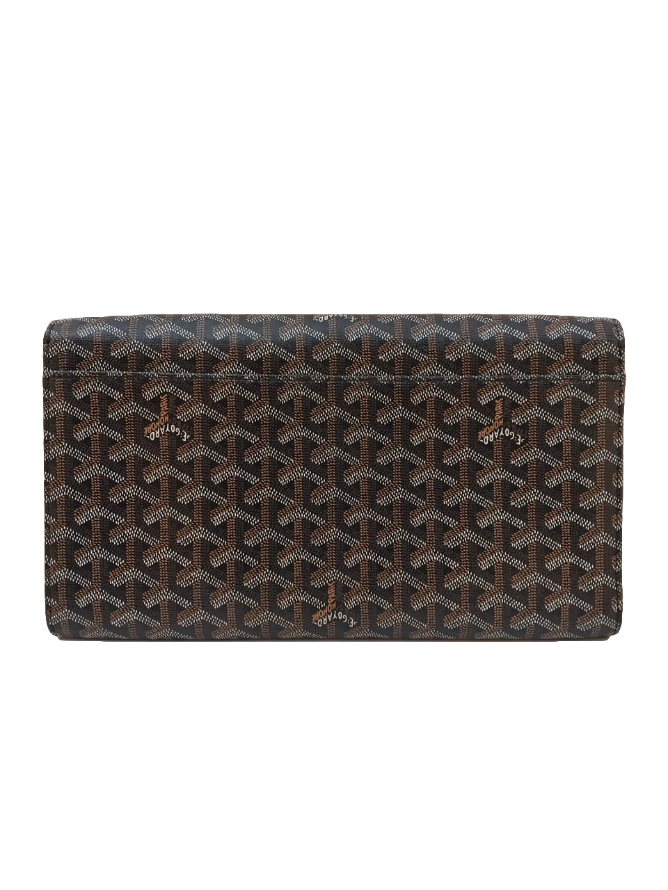 BLACK GOYARDINE COATED CANVAS MONTE CARLO BOIS CLUTCH - styleforless