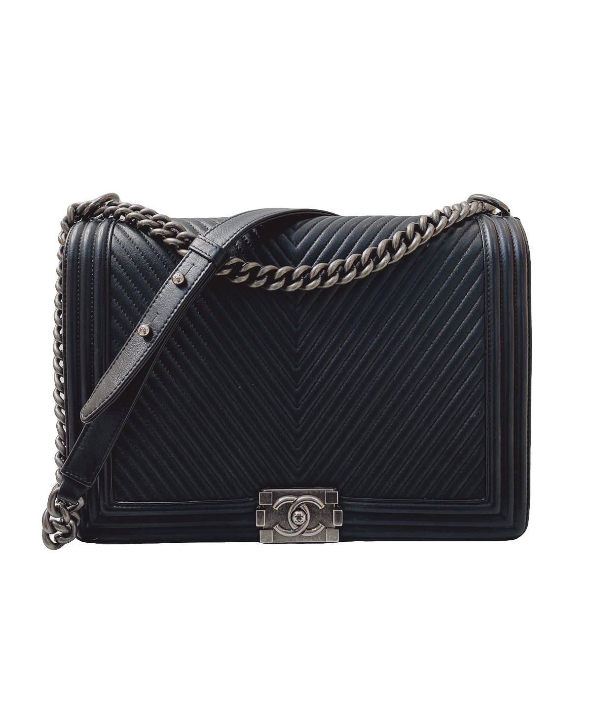 black-chevron-leather-large-le-boy-handbag-styleforless