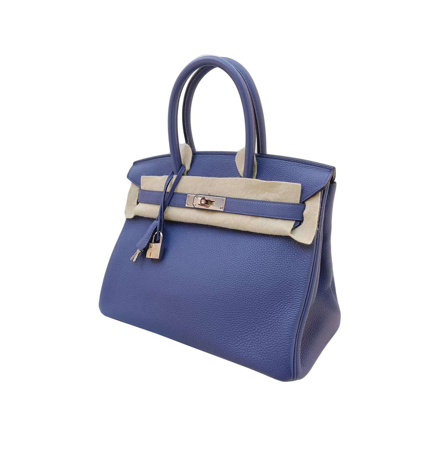 BLEU BRIGHTON BIRKIN 30 TOGO LEATHER PALLADIUM HARDWARE - styleforless