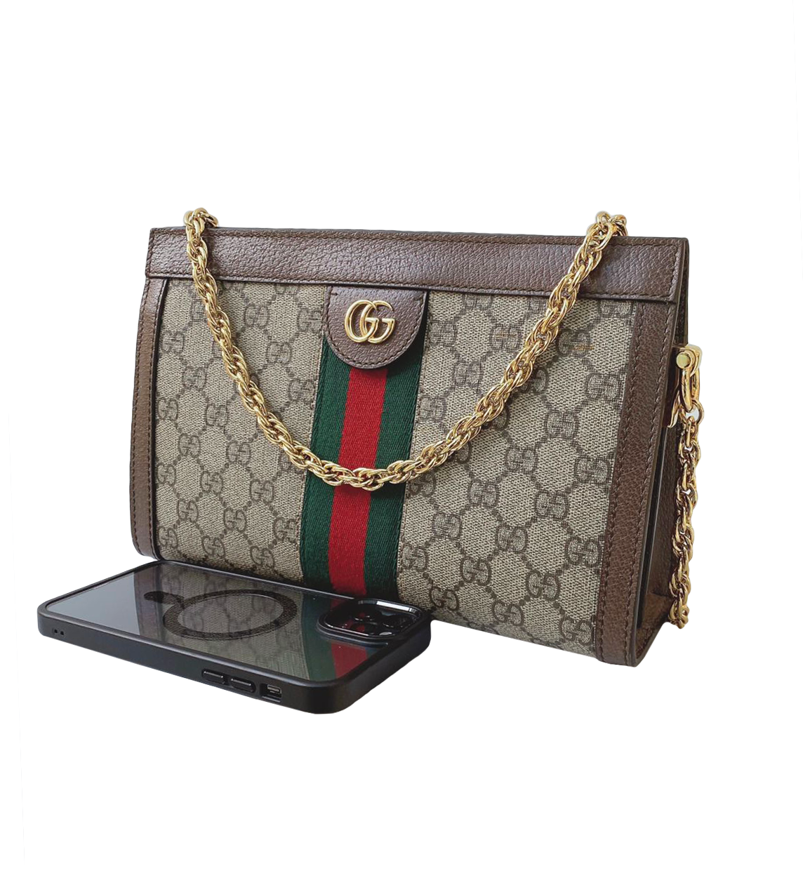 Gucci Beige/Ebony GG Supreme Canvas and Leather Ophidia Wristlet Pouch at  1stDibs