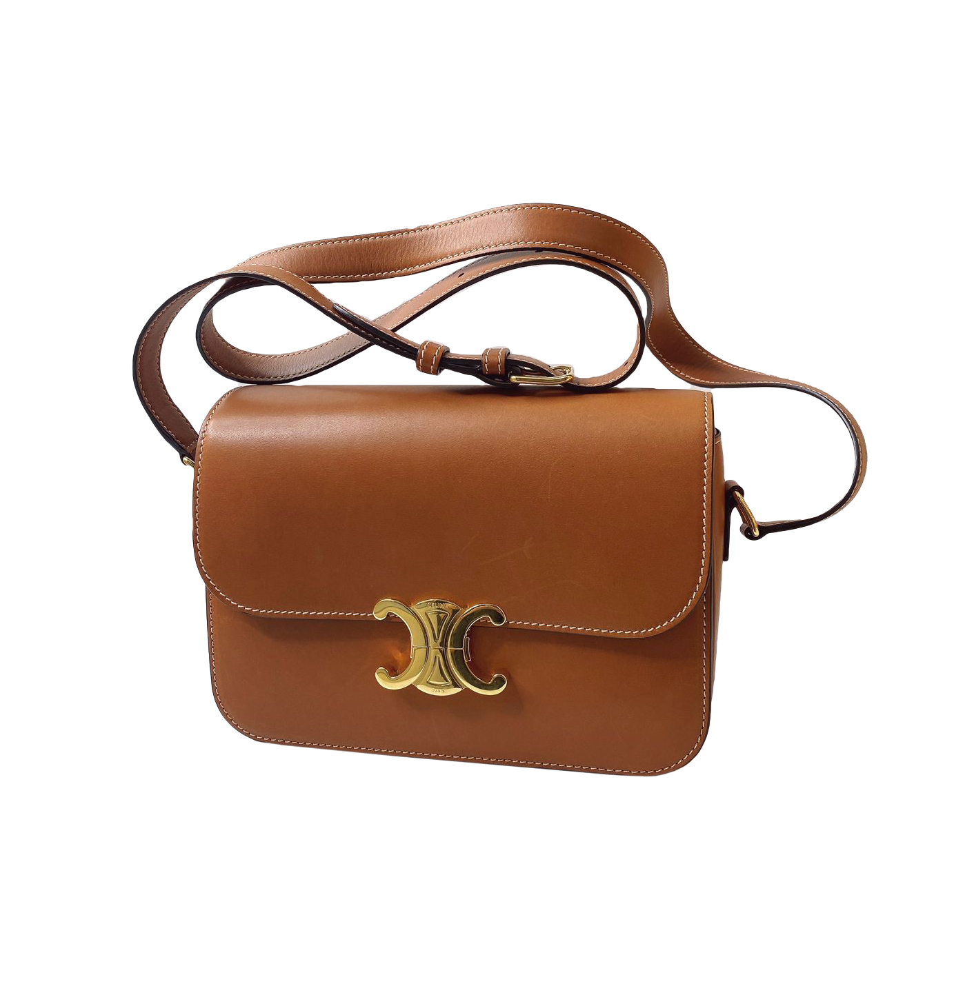 CLASSIQUE TRIOMPHE BAG IN NATURAL CALFSKIN - TAN